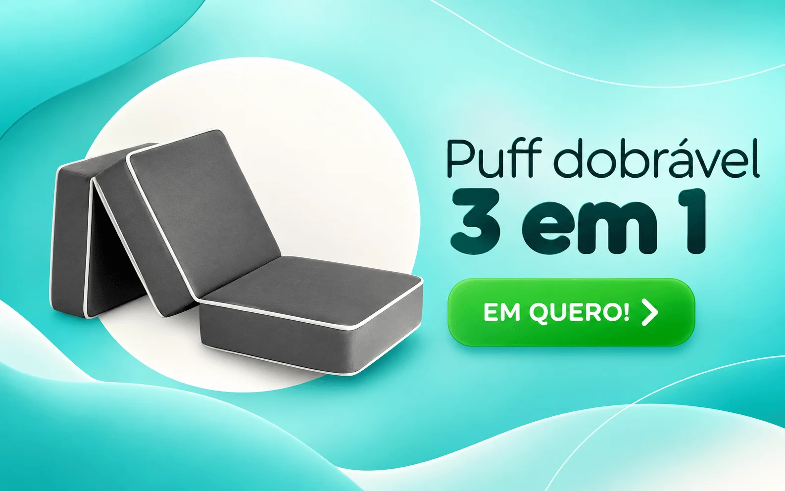 Puff dobrável 3 em 1