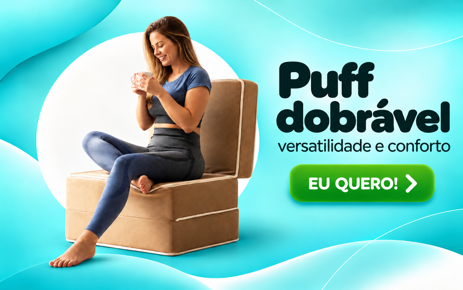 Puff dobrável 3 em 1