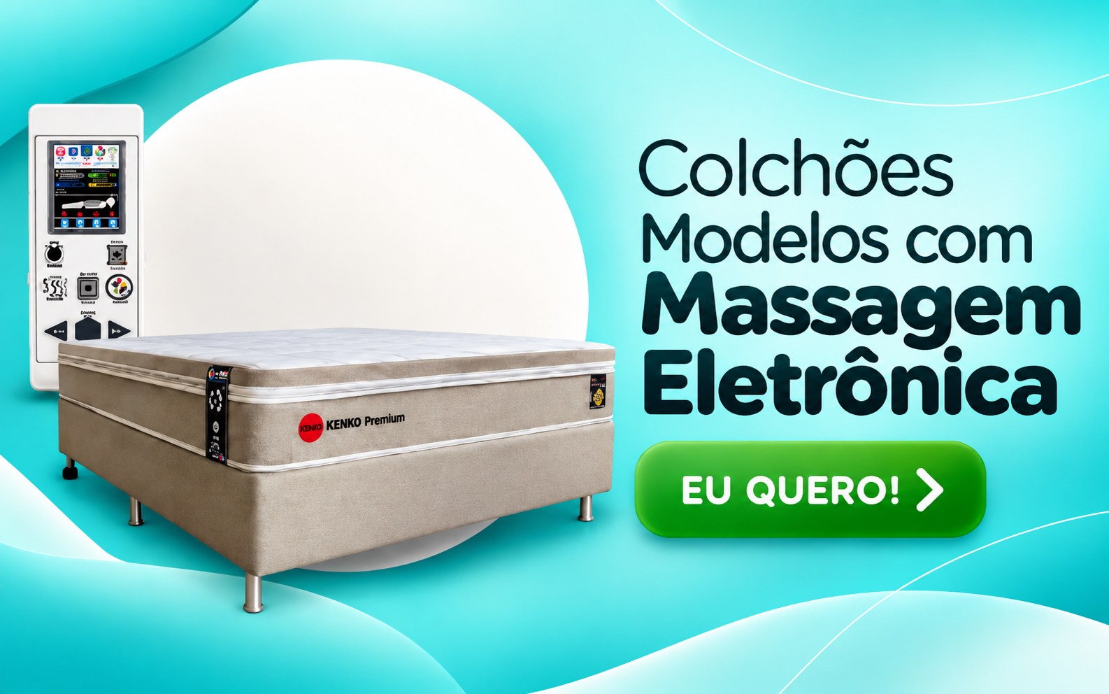 Colchão Plus com massagem eletrônica
