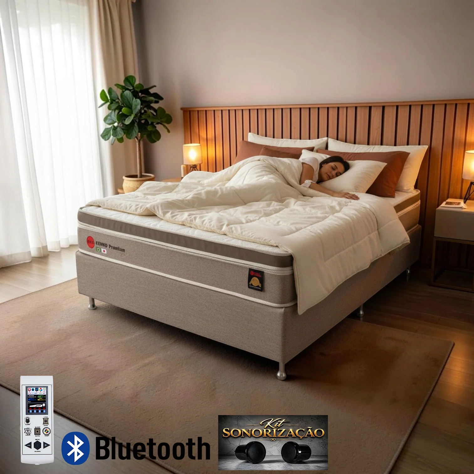 Colchão Magnético King Size Gold Exportação - Conforto Especial Látex HR - Com Massagem Bluetooth - 25cm Original