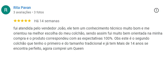 Avaliação de cliente Kenko Premium no Google: Rita