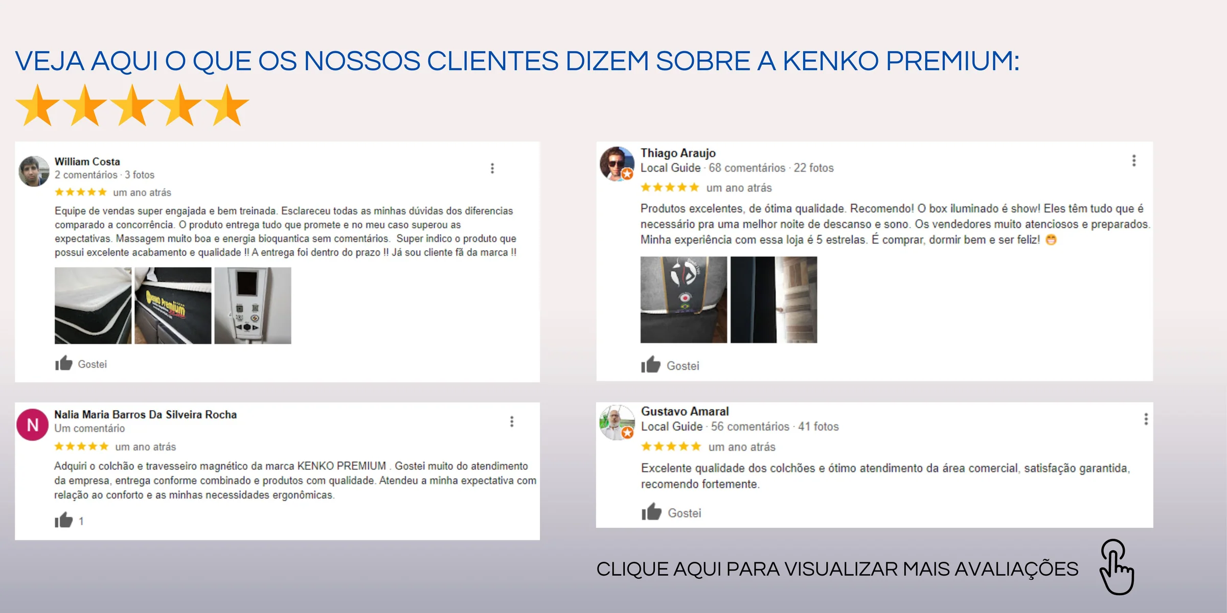 Veja os depoimentos de clientes Kenko Premium