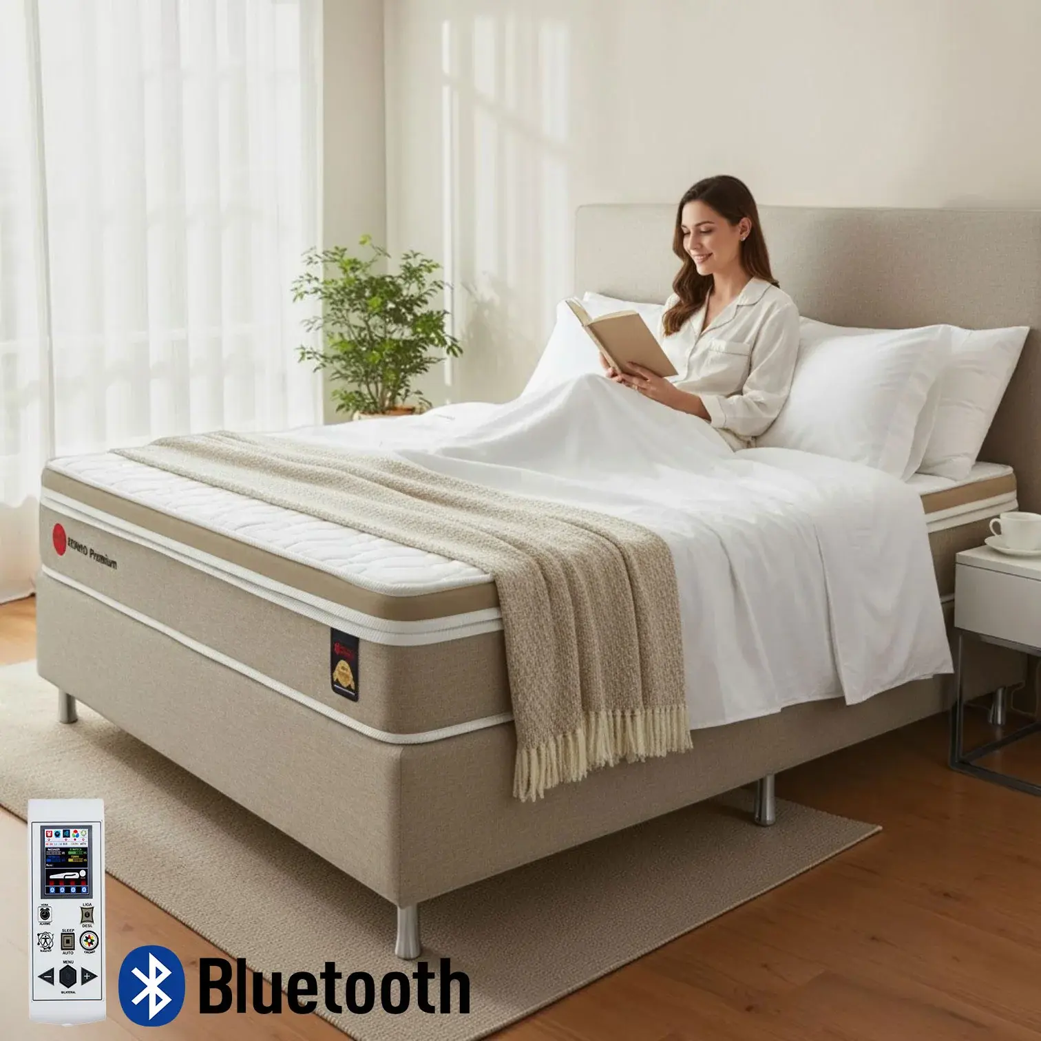 Colchão Magnético King Size Plus Pillow Top - Conforto Médio - Com Massagem Bluetooth - 25cm Original