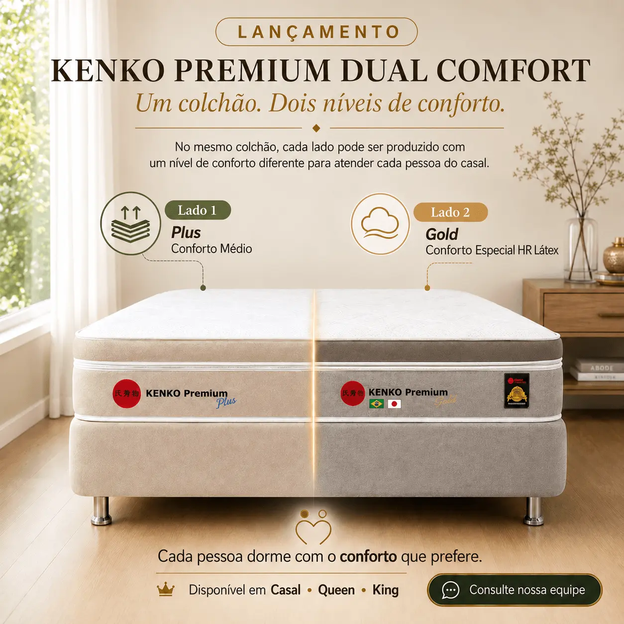 Colchão Magnético King Dual Comfort Kenko Premium – 2 Níveis de Conforto — segunda foto